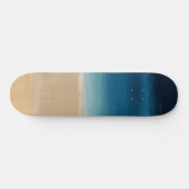 Moderne Waterverf goudblauw strand Persoonlijk Skateboard (Horizontaal)