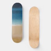 Moderne Waterverf goudblauw strand Persoonlijk Skateboard (Voorkant)