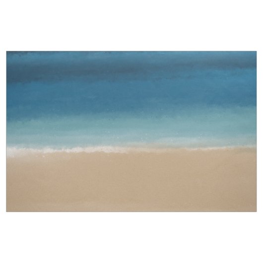 Moderne Waterverf goudblauw strand Stof (Yard (91,4 cm))