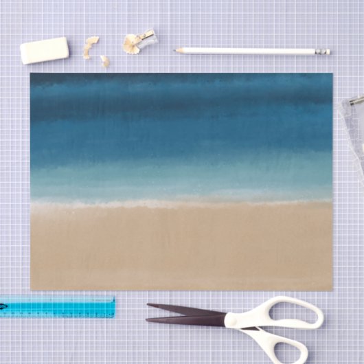 Moderne Waterverf goudblauw strand Tissuepapier (Craft)