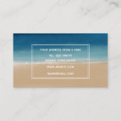 Moderne Waterverf goudblauw strand Visitekaartje (Achterkant)