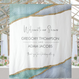 Moderne waterverf gouden drimdouche wandkleed