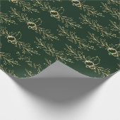Moderne Waterverf gouden kerst Holly Green Cadeaupapier (Hoek)