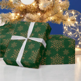 Moderne Waterverf gouden kerst Holly Green Cadeaupapier