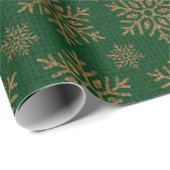 Moderne Waterverf gouden kerst Holly Green Cadeaupapier (Rol Hoek)