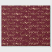 Moderne Waterverf gouden kerst Holly Red Cadeaupapier (Vlak)
