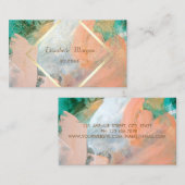 Moderne Waterverf, gouden Lijst, Confetti Visitekaartje (Voorkant / Achterkant)