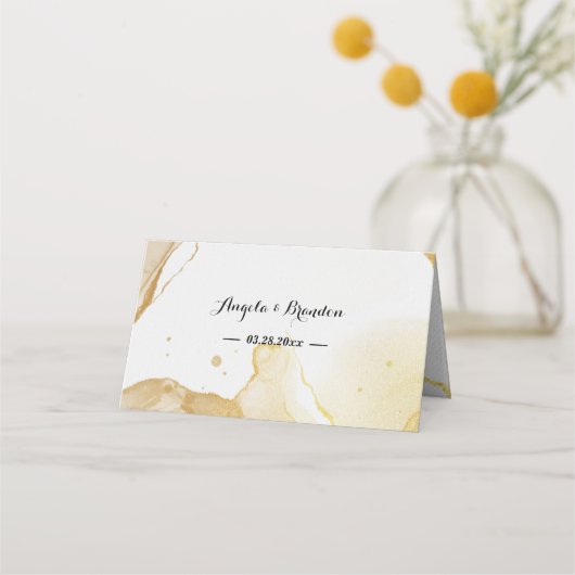 Moderne Waterverf gouden plaatskaart Plaatskaartje (Achterkant)