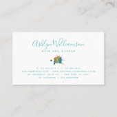 Moderne waterverf goudturquoise oranje splatter visitekaartje (Achterkant)