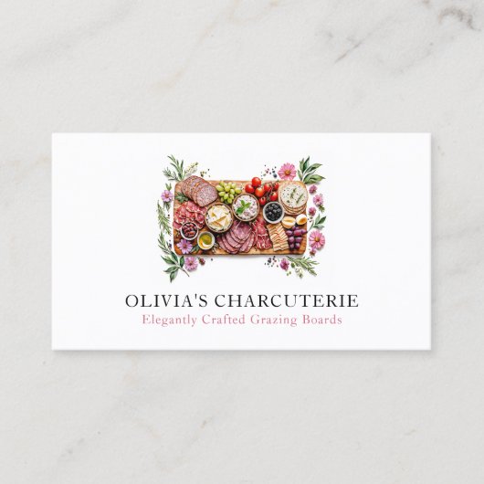 Moderne Waterverf Grazing Board QR Code Visitekaartje (Voorkant)