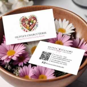 Moderne Waterverf Grazing Board QR Code Visitekaartje