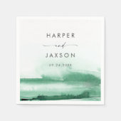 Moderne Waterverf | Green Wedding Napkins Servet (Voorkant)