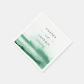 Moderne Waterverf | Green Wedding Napkins Servet (Hoek)