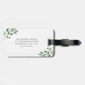 Moderne Waterverf Greenery en Gold | Monogram Bagagelabel (Achterkant horizontaal)