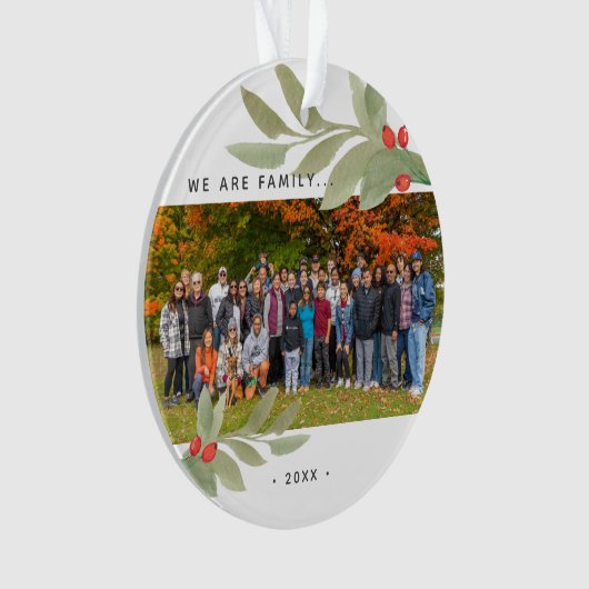 Moderne Waterverf Greenery Foto Acryly Ornament (voorkant)