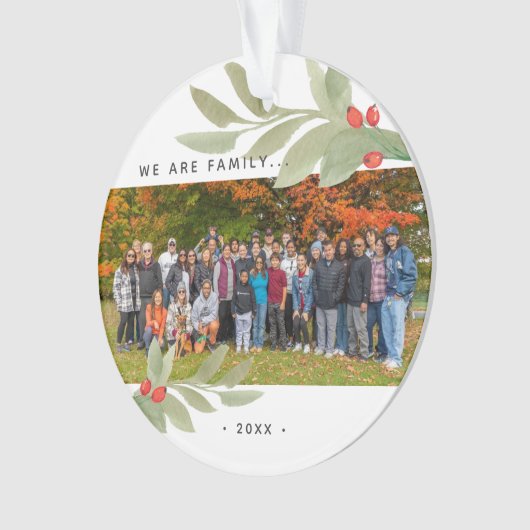 Moderne Waterverf Greenery Foto Acryly Ornament (voorkant)