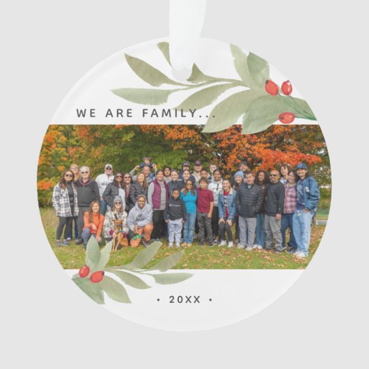 Moderne Waterverf Greenery Foto Acryly Ornament (voorkant)