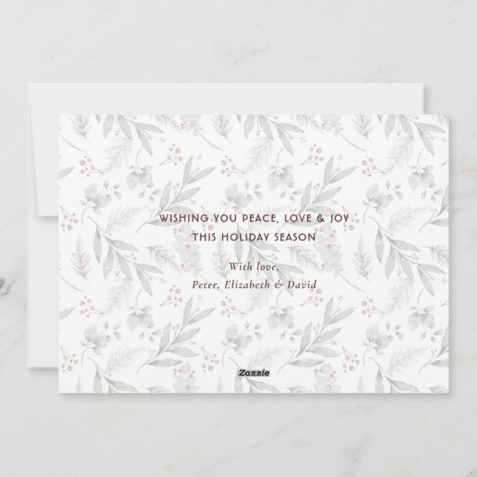 Moderne Waterverf Greenery-fotokerstkaarten Feestdagenkaart (Achterkant)