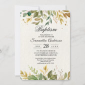 Moderne Waterverf Greenery Leaf & Gold Drups Kaart (Voorkant)