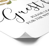 Moderne Waterverf Greenery Leaf & Gold Drups Poster (Hoek)