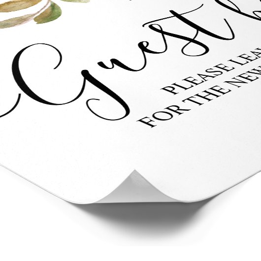 Moderne Waterverf Greenery Leaf & Gold Drups Poster (Hoek)