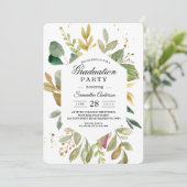 Moderne Waterverf Greenery Leaf Lijst Kaart (Staand voorkant)