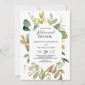 Moderne Waterverf Greenery Leaf Lijst Kaart (Voorkant)