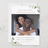 Moderne Waterverf Greenery met fotoweddenschap (Voorkant)