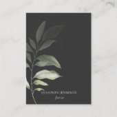 Moderne Waterverf Greenery Minimal Grey Visitekaartje (Voorkant)