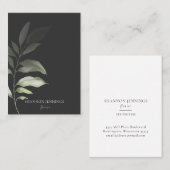 Moderne Waterverf Greenery Minimal Grey Visitekaartje (Voorkant / Achterkant)