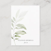 Moderne Waterverf Greenery Minimal White Business Visitekaartje (Voorkant)