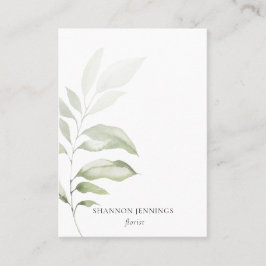 Moderne Waterverf Greenery Minimal White Business Visitekaartje