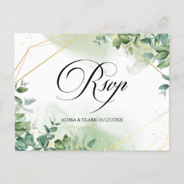 Moderne Waterverf Greenery RSVP Briefkaart