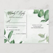 Moderne Waterverf Greenery RSVP Briefkaart (Achterkant)