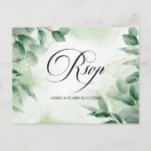 Moderne Waterverf Greenery RSVP Briefkaart (Voorkant)