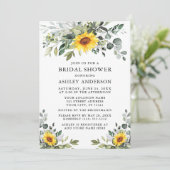 Moderne Waterverf Greenery Sunflower Vrijgezellenf Kaart (Staand voorkant)