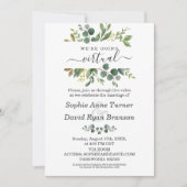 Moderne Waterverf Greenery Virtual Wedding Kaart (Voorkant)