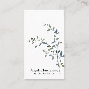 Moderne Waterverf Greenery Visitekaartje