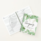 Moderne Waterverf Greenery Vrijgezellenfeest Recip Notitieboek (Binnen)