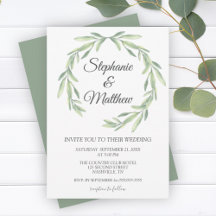 Moderne Waterverf Greenery Wedding