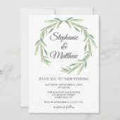 Moderne Waterverf Greenery Wedding (Voorkant)