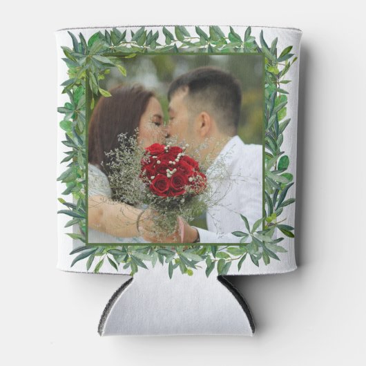 Moderne Waterverf Greenery Wedding Blikjeskoeler (Voorkant)