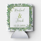 Moderne Waterverf Greenery Wedding Blikjeskoeler (Achterkant)