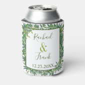 Moderne Waterverf Greenery Wedding Blikjeskoeler (Blikje Achterkant)