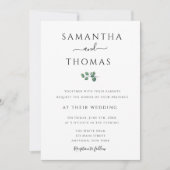 Moderne Waterverf Greenery Wedding Invitations Kaart (Voorkant)