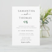 Moderne Waterverf Greenery Wedding Invitations Kaart (Staand voorkant)