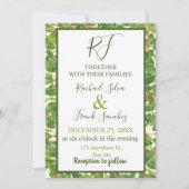 Moderne Waterverf Greenery Wedding Kaart (Voorkant)