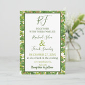 Moderne Waterverf Greenery Wedding Kaart (Staand voorkant)