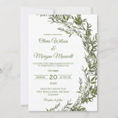 Moderne Waterverf Greenery Wedding Kaart (Voorkant)