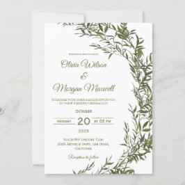 Moderne Waterverf Greenery Wedding Kaart